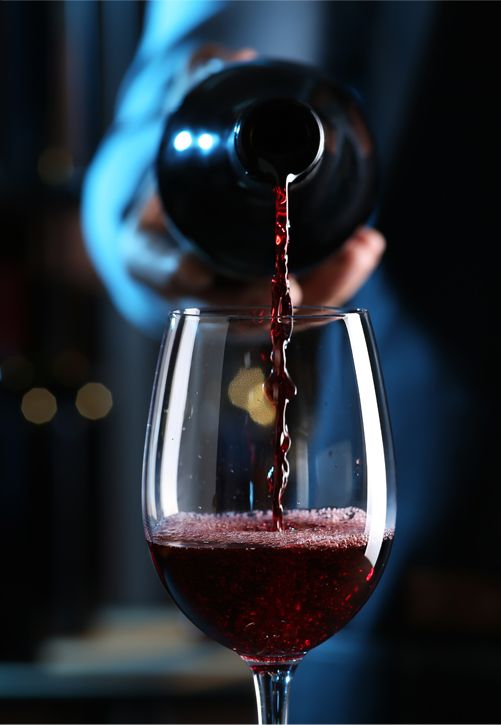 a glass of Shiraz red wine